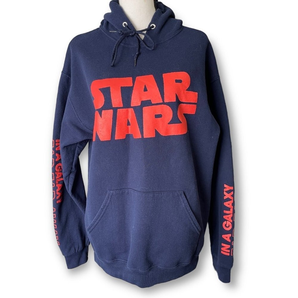 Star Wars Navy‎ and Red "In A Galaxy" Pullover Hoodie, Size Large